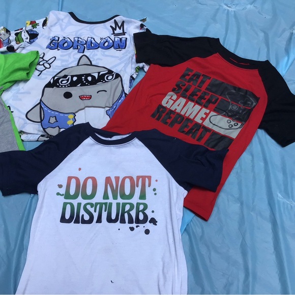 Boy’s 10/12 PJ Tops (3) + One Set Summer PJ’s - Picture 2 of 4